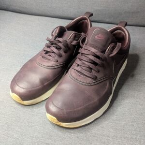 Nike Air Max Thea Premium – Plum  Leather Sneakers Size 8.5